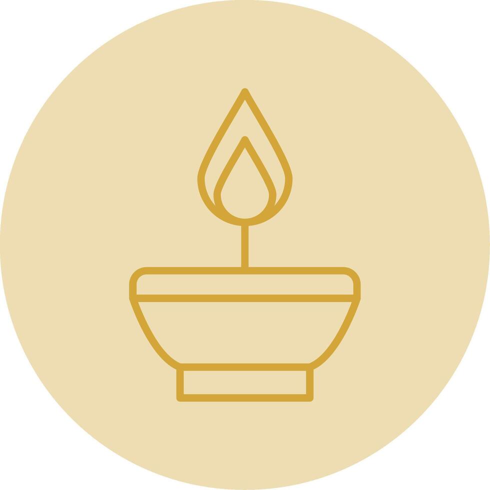 Oil Lamp Line Yellow Circle Icon vector