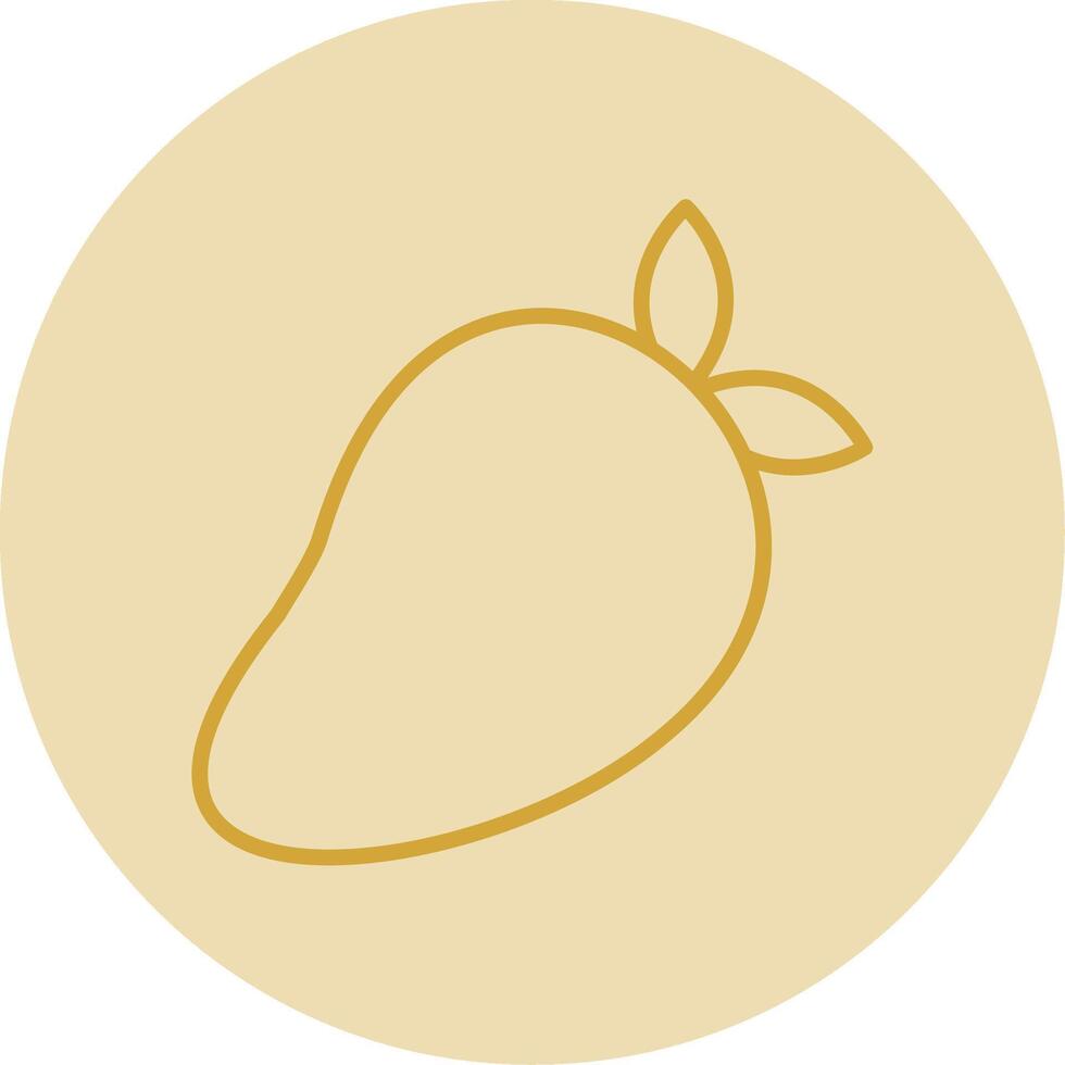 Mango Line Yellow Circle Icon vector