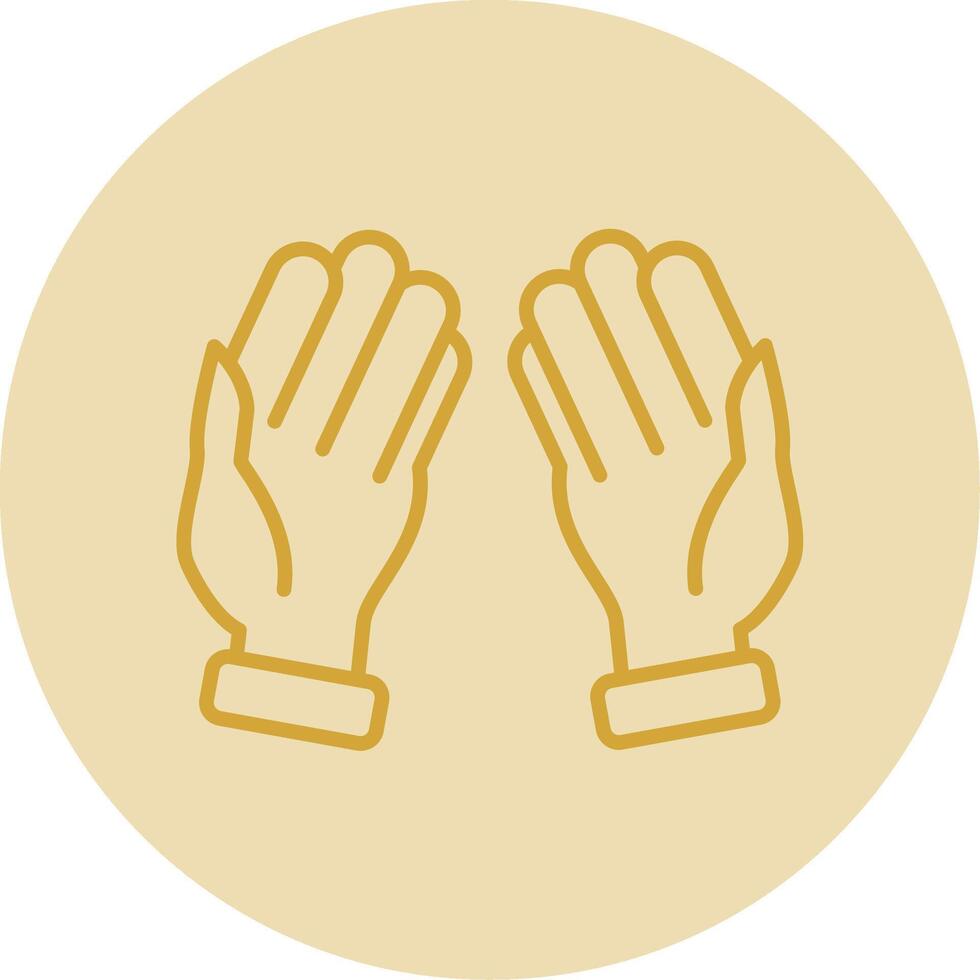 Praying Line Yellow Circle Icon vector