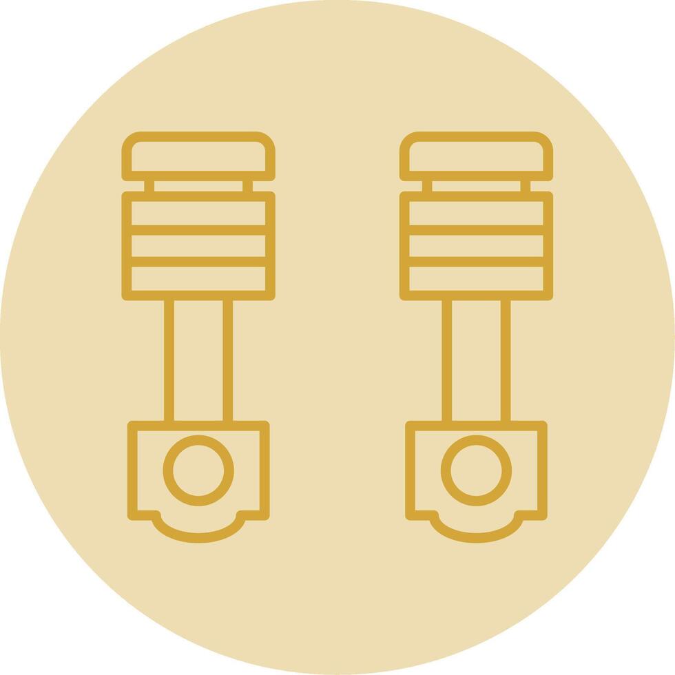 Pistons Line Yellow Circle Icon vector