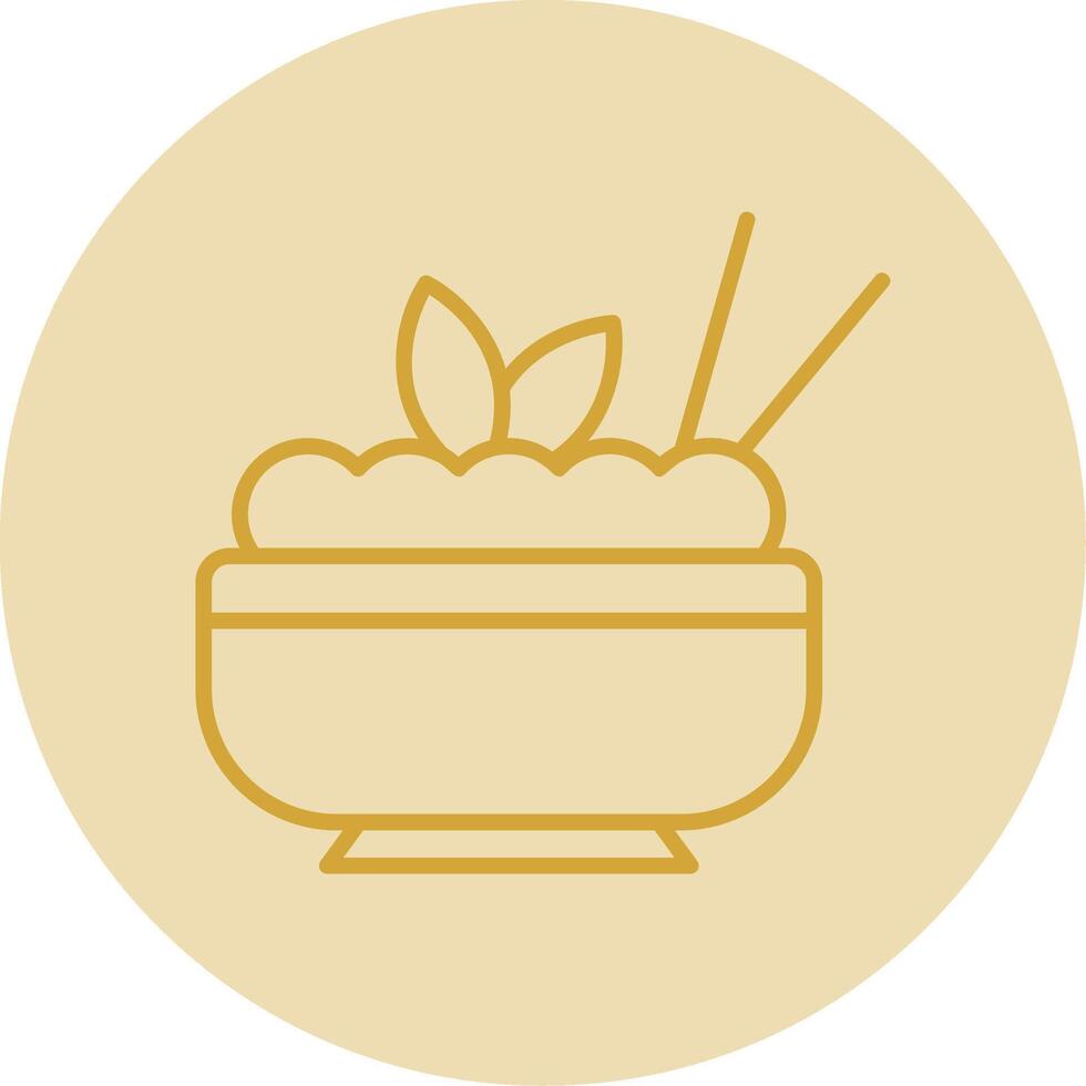 Macaroni Line Yellow Circle Icon vector