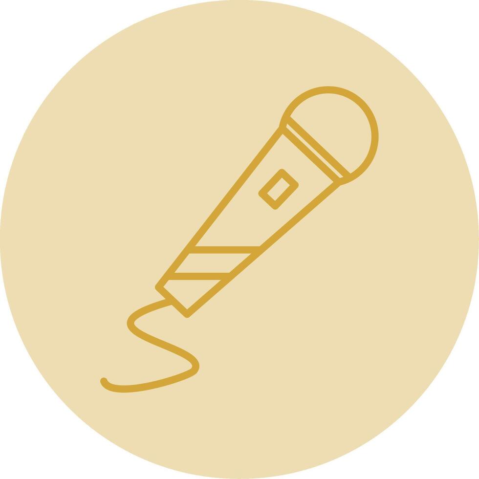 Mic Line Yellow Circle Icon vector