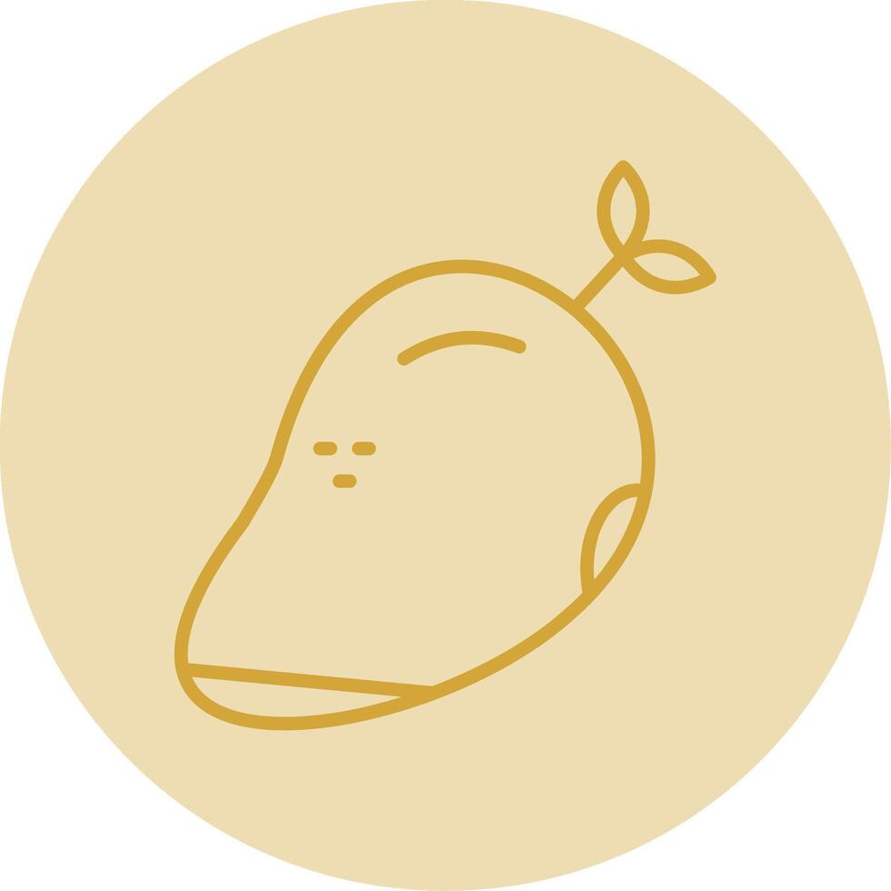 Mango Line Yellow Circle Icon vector