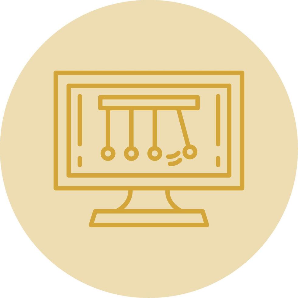 Newtons Cradle Line Yellow Circle Icon vector
