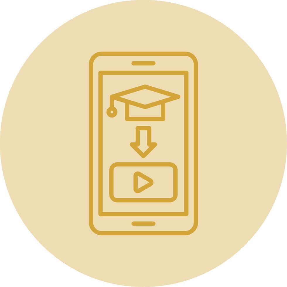 Educational Line Yellow Circle Icon vector