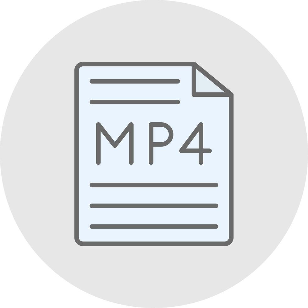 Mp4 Line Filled Light Icon vector