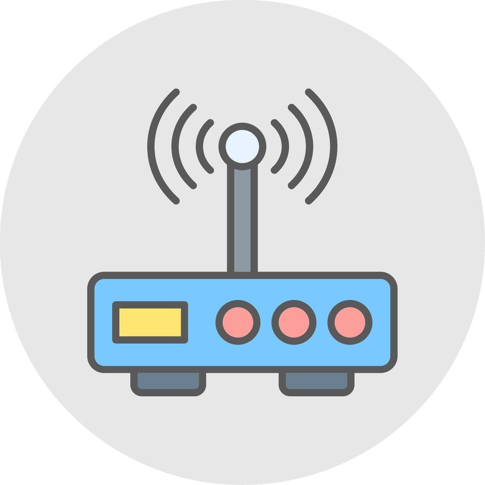 Modem Line Filled Light Icon vector