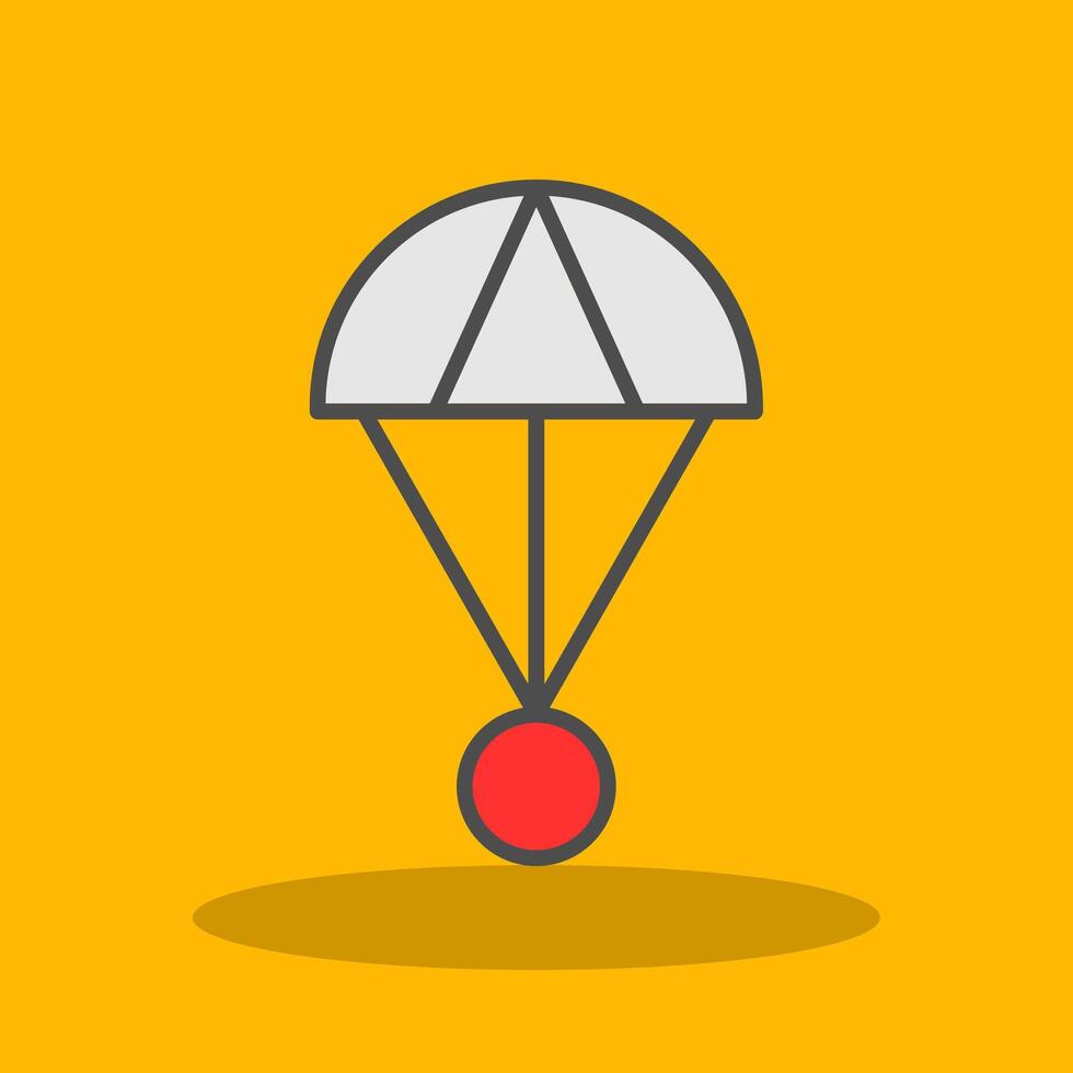 Skydive Filled Shadow Icon vector