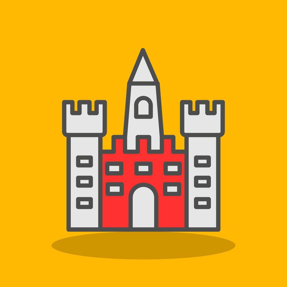 Sand Castle Filled Shadow Icon vector