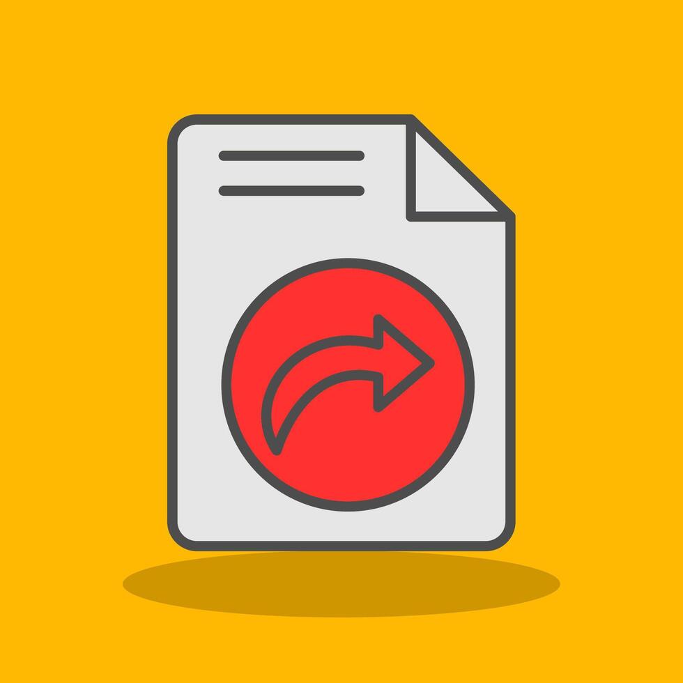 Send File Filled Shadow Icon vector