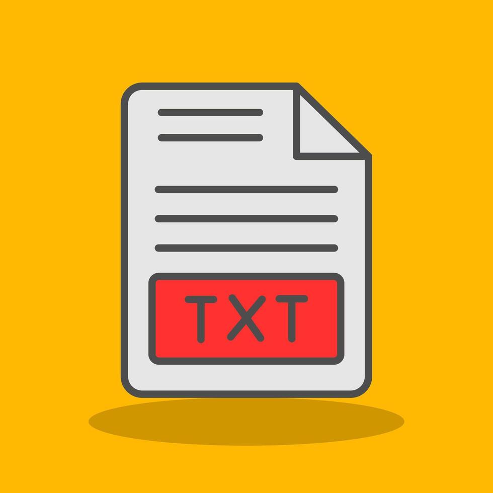 Text File Filled Shadow Icon vector