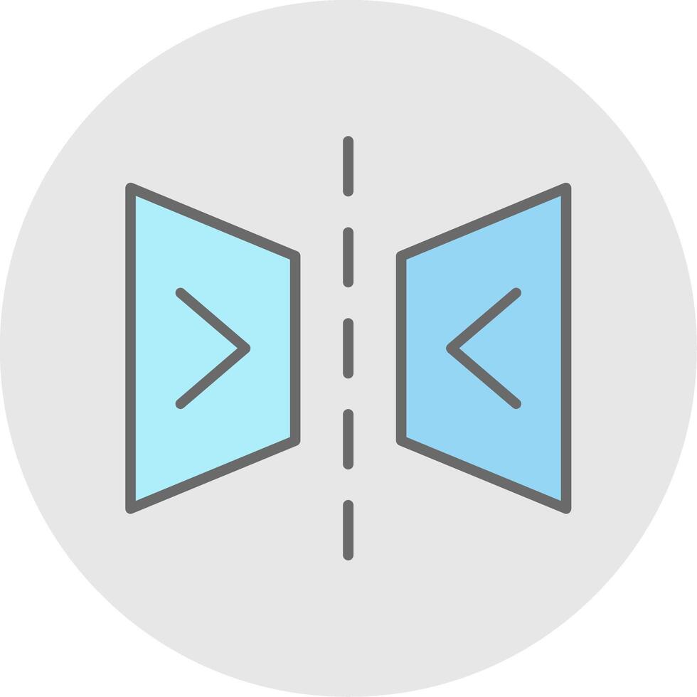 Reflect Line Filled Light Icon vector