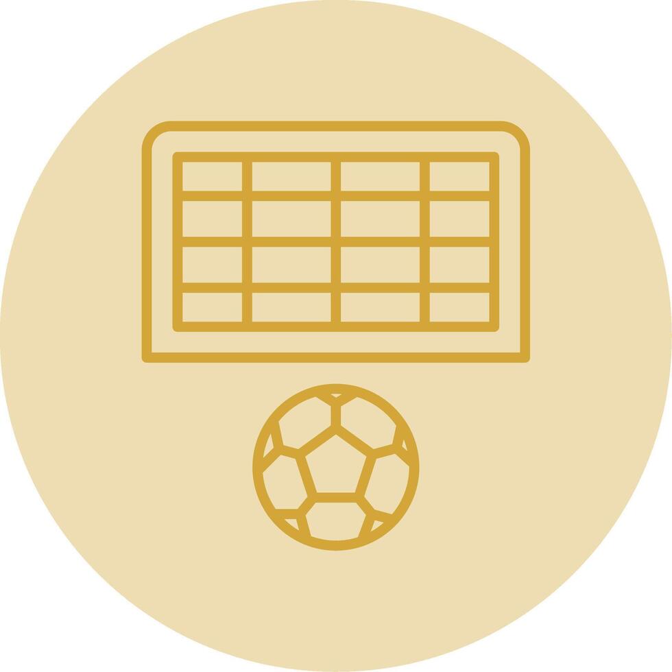 Football Goal Line Yellow Circle Icon vector