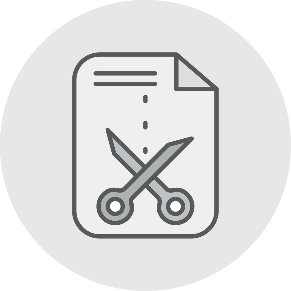 Cutting Line Filled Light Icon vector