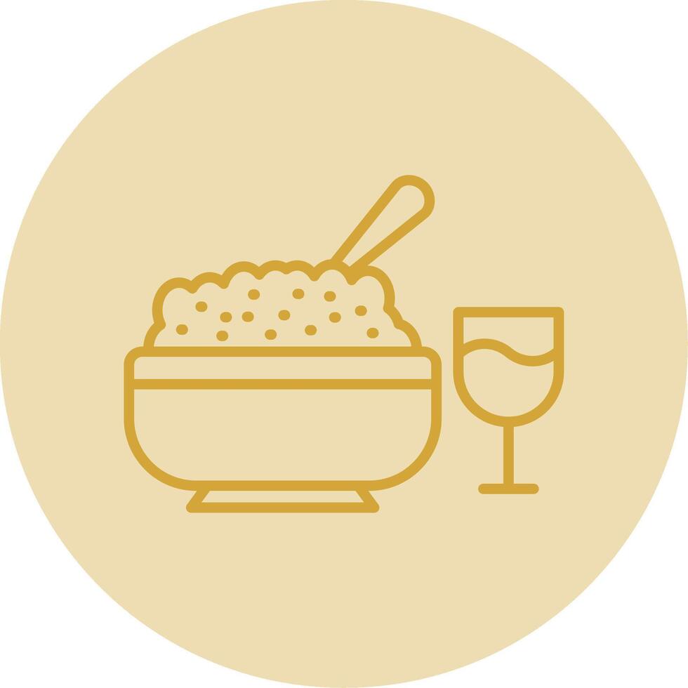 Iftar Line Yellow Circle Icon vector