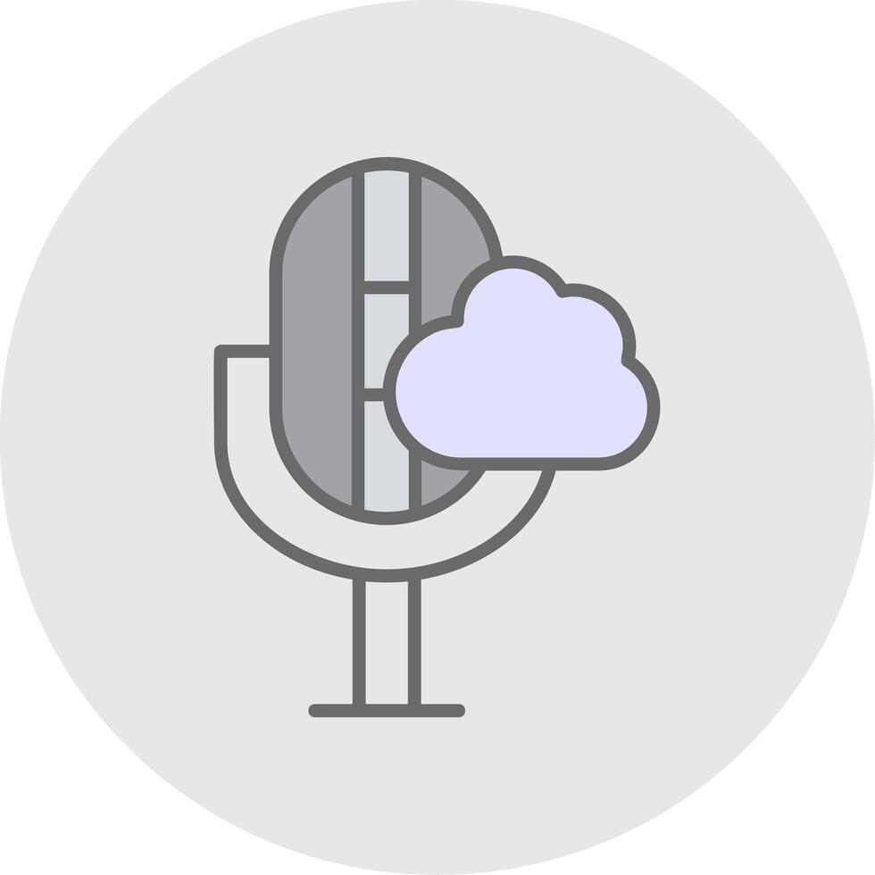 nube línea lleno ligero icono vector