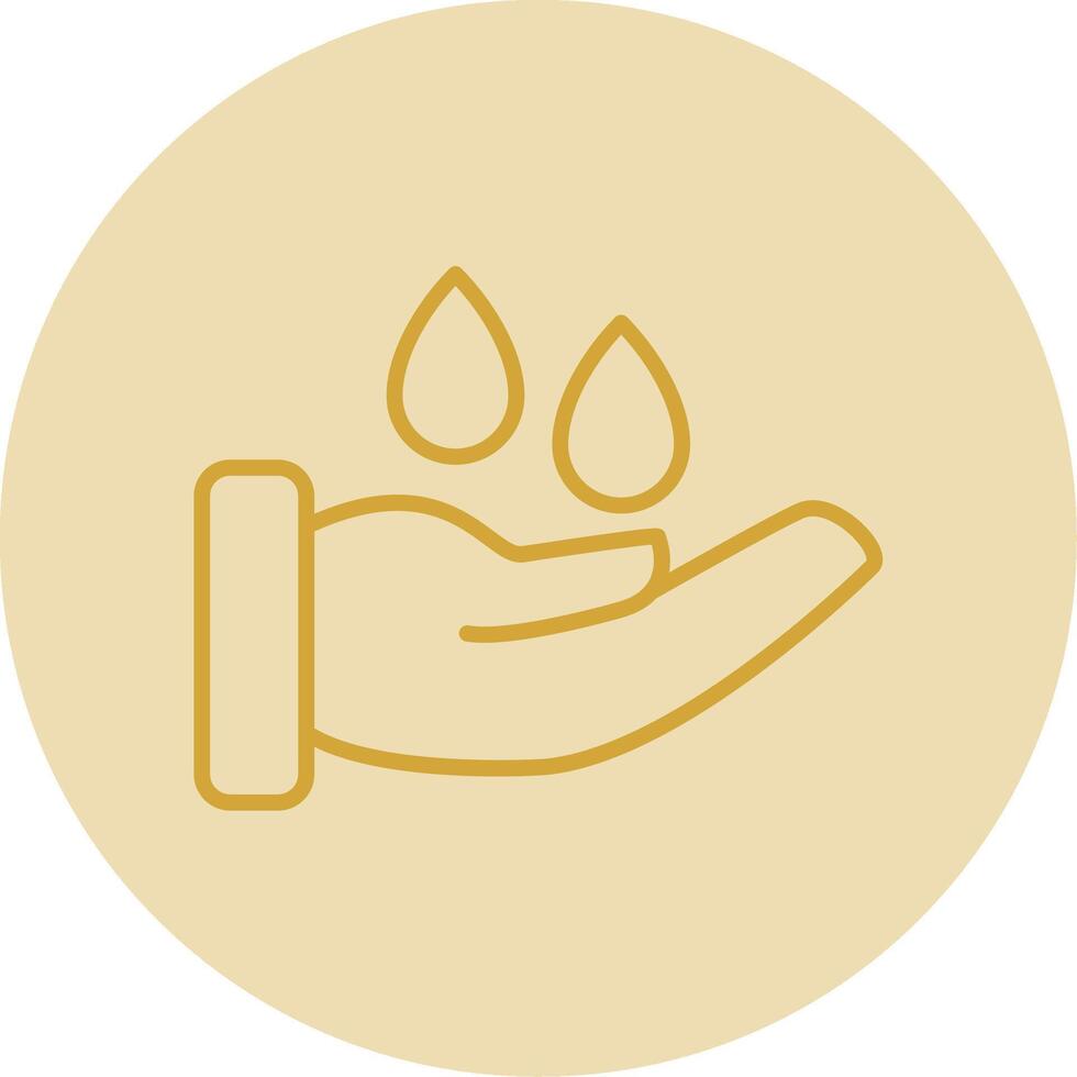 Save Water Line Yellow Circle Icon vector