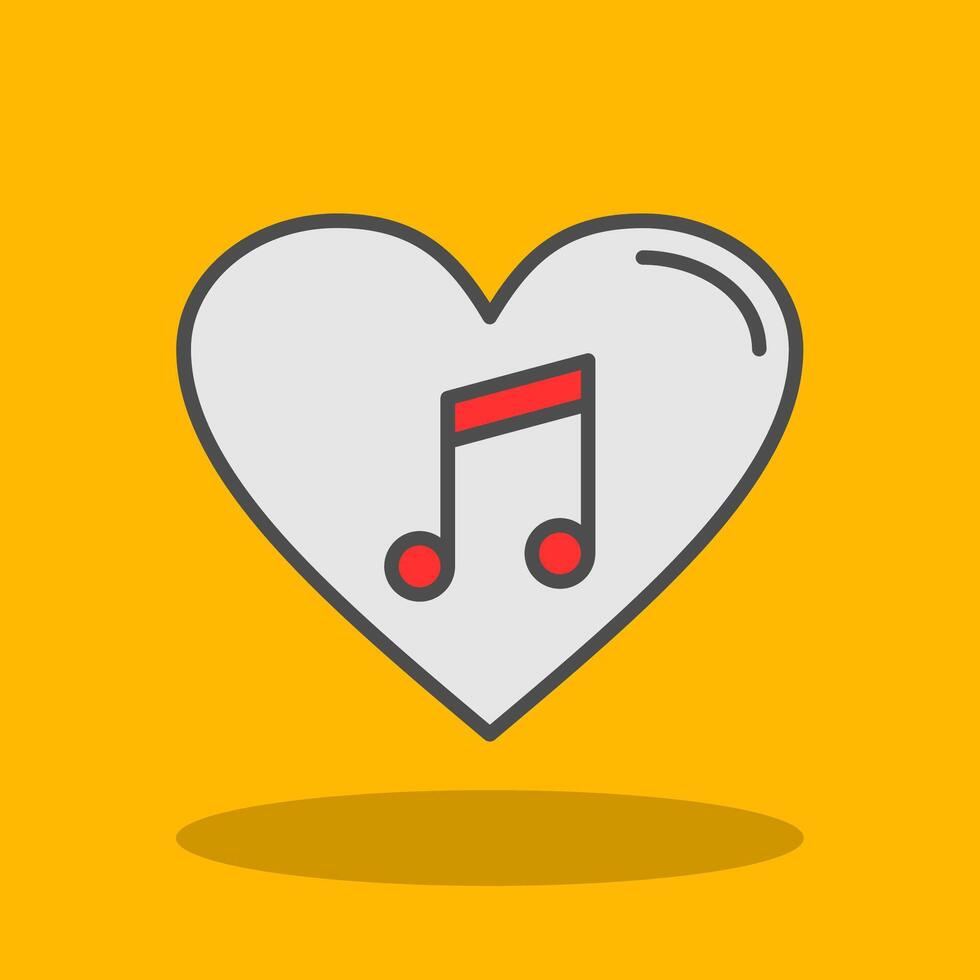 Heart Filled Shadow Icon vector