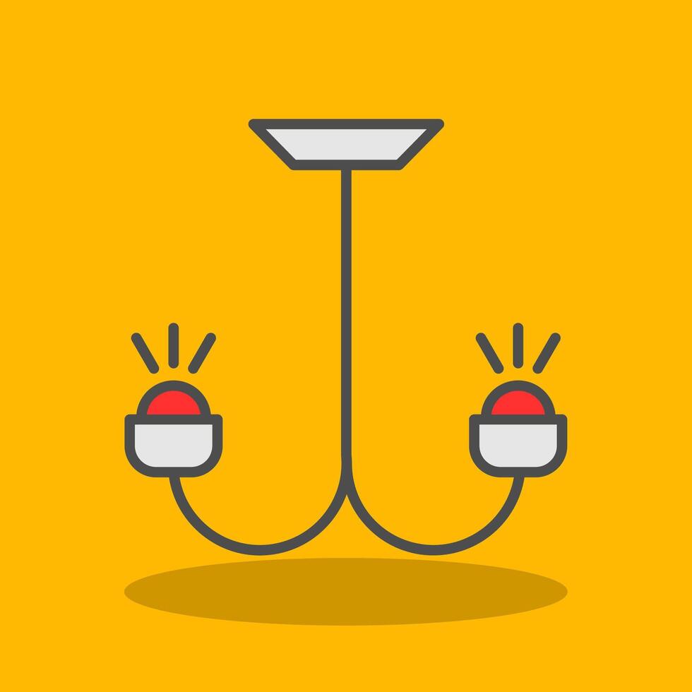 candelabro lleno sombra icono vector