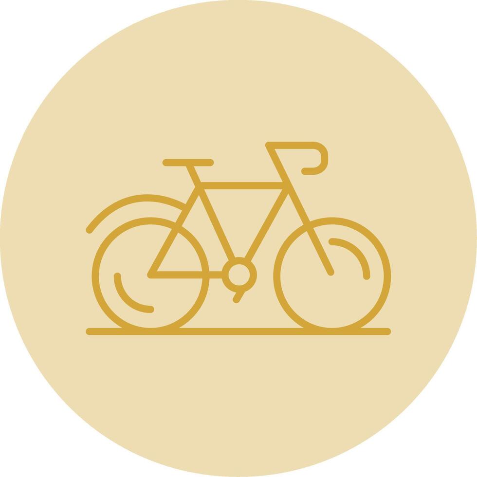 Bicycle Line Yellow Circle Icon vector