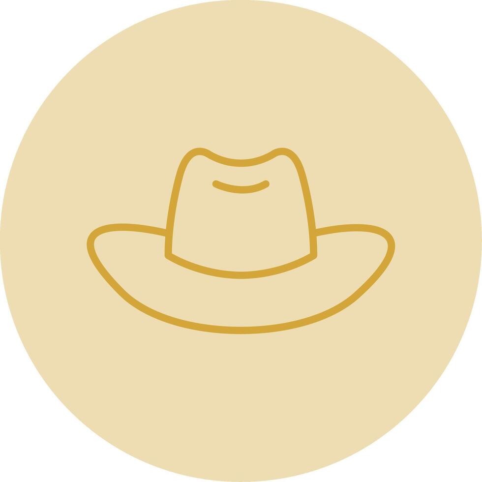 Cowboy Hat Line Yellow Circle Icon vector
