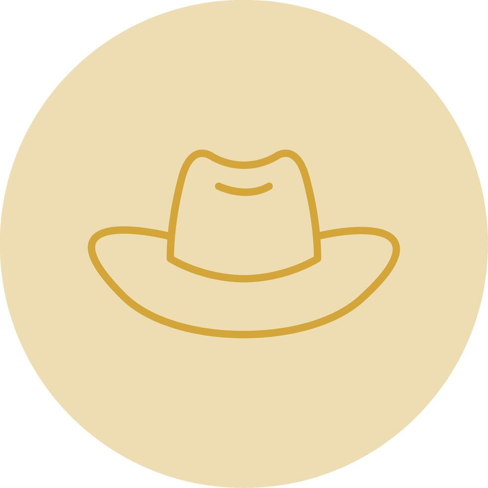 vaquero sombrero línea amarillo circulo icono vector