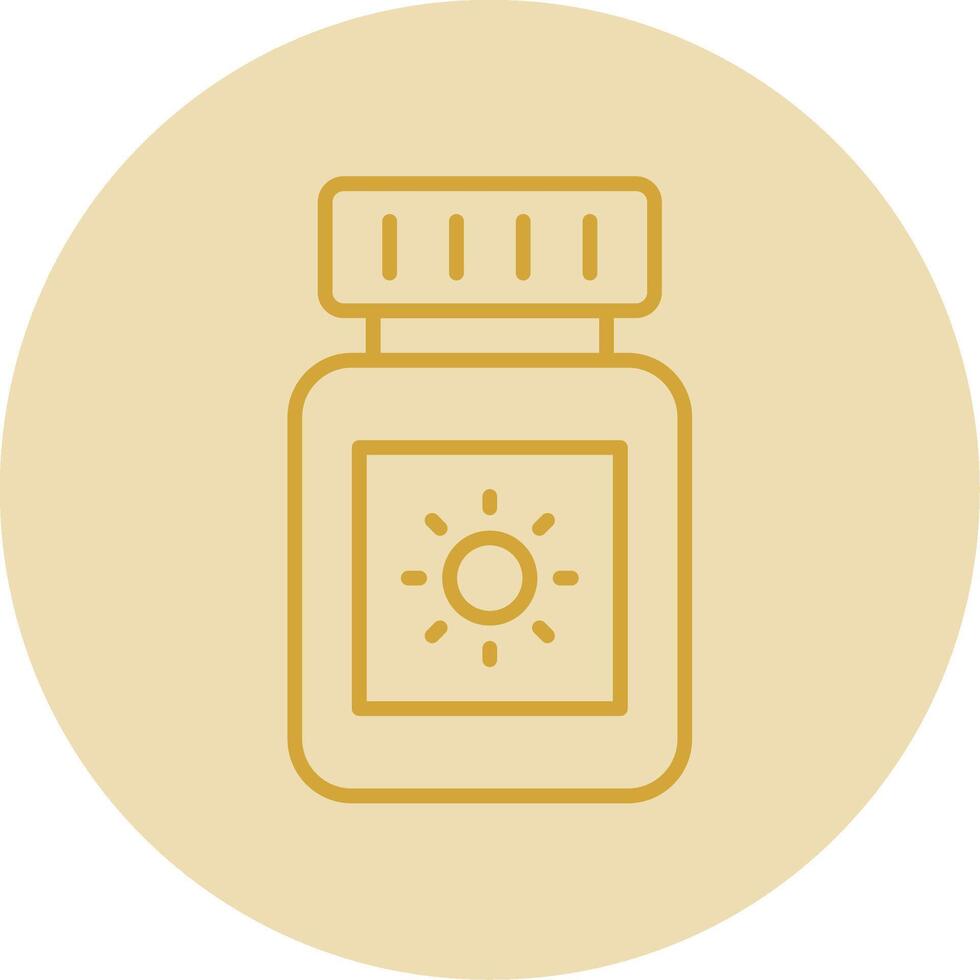 Sun Block Line Yellow Circle Icon vector