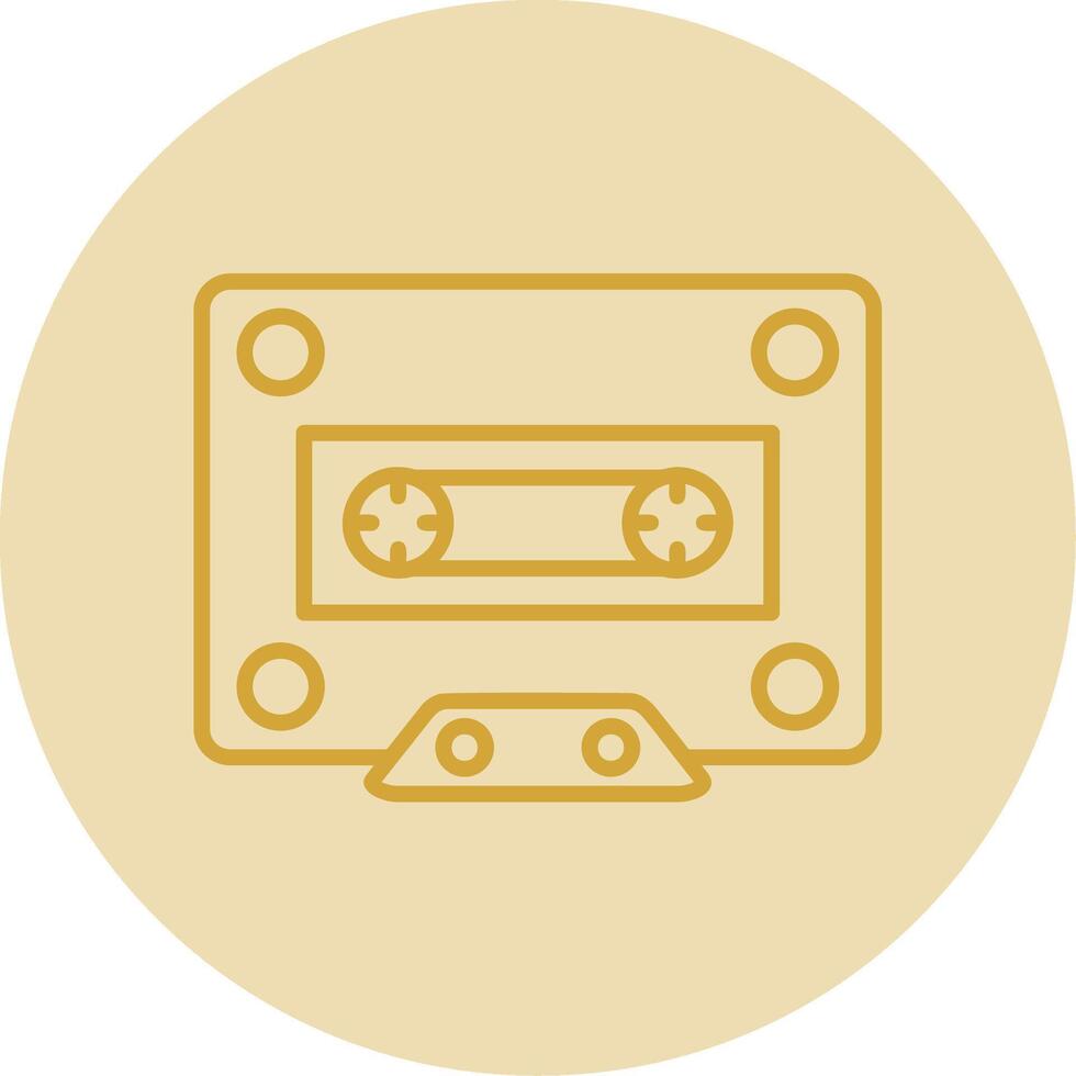 Cassette Line Yellow Circle Icon vector
