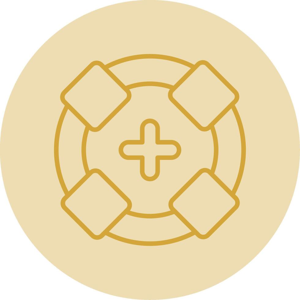 vida Guardia línea amarillo circulo icono vector