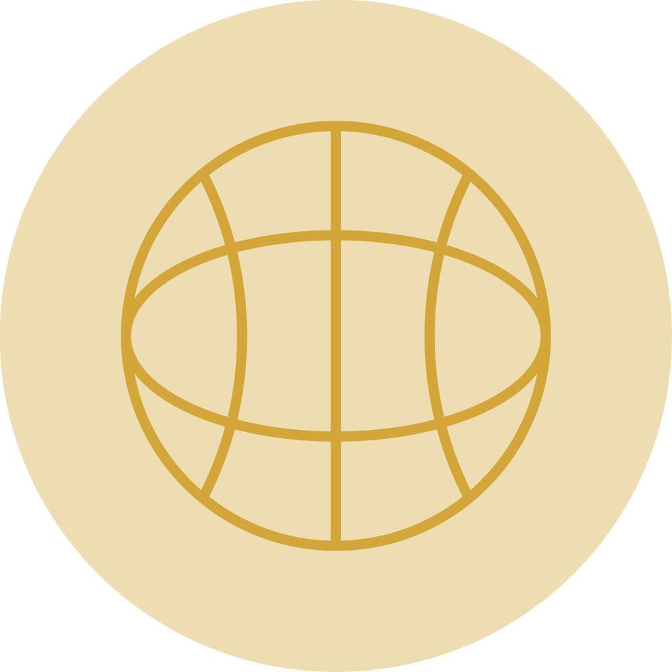 Globe Line Yellow Circle Icon vector
