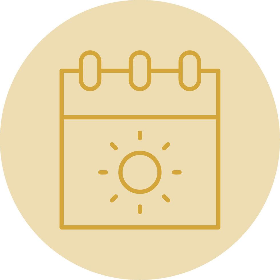 Calendar Line Yellow Circle Icon vector