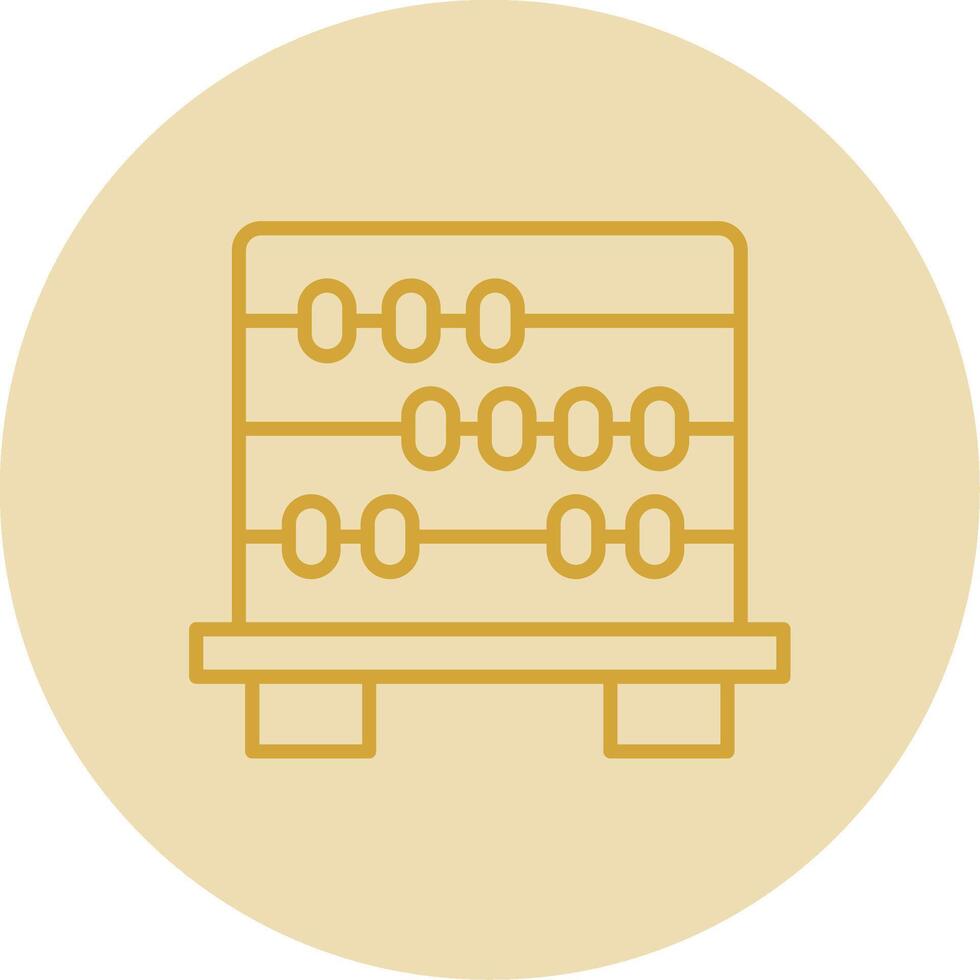 Abacus Line Yellow Circle Icon vector