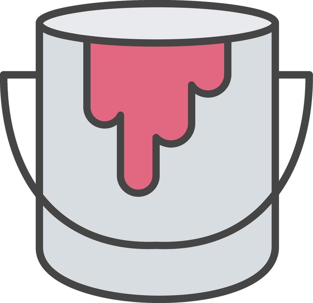 Paint Bucket Line Filled Light Icon vector