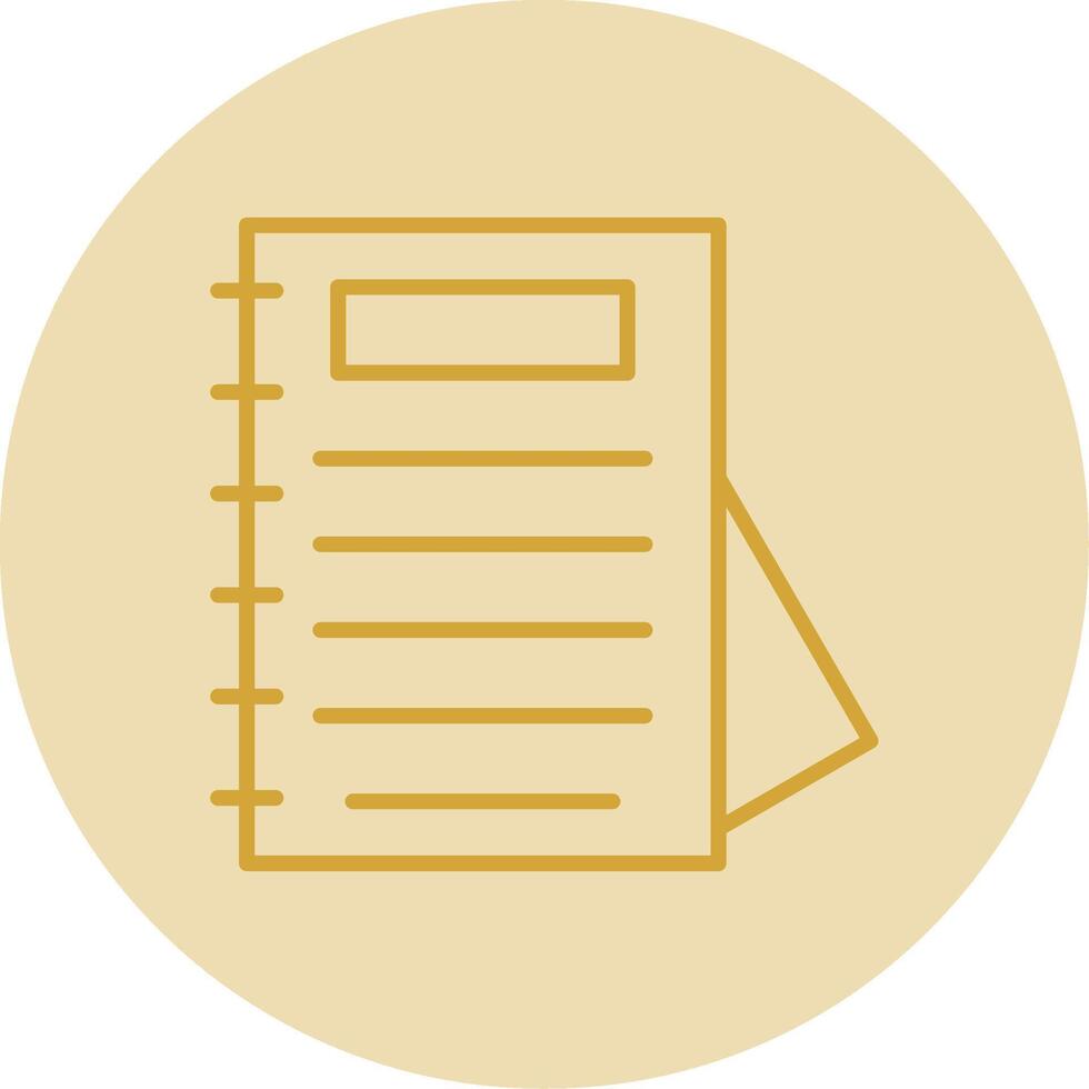 Notepad Line Yellow Circle Icon vector