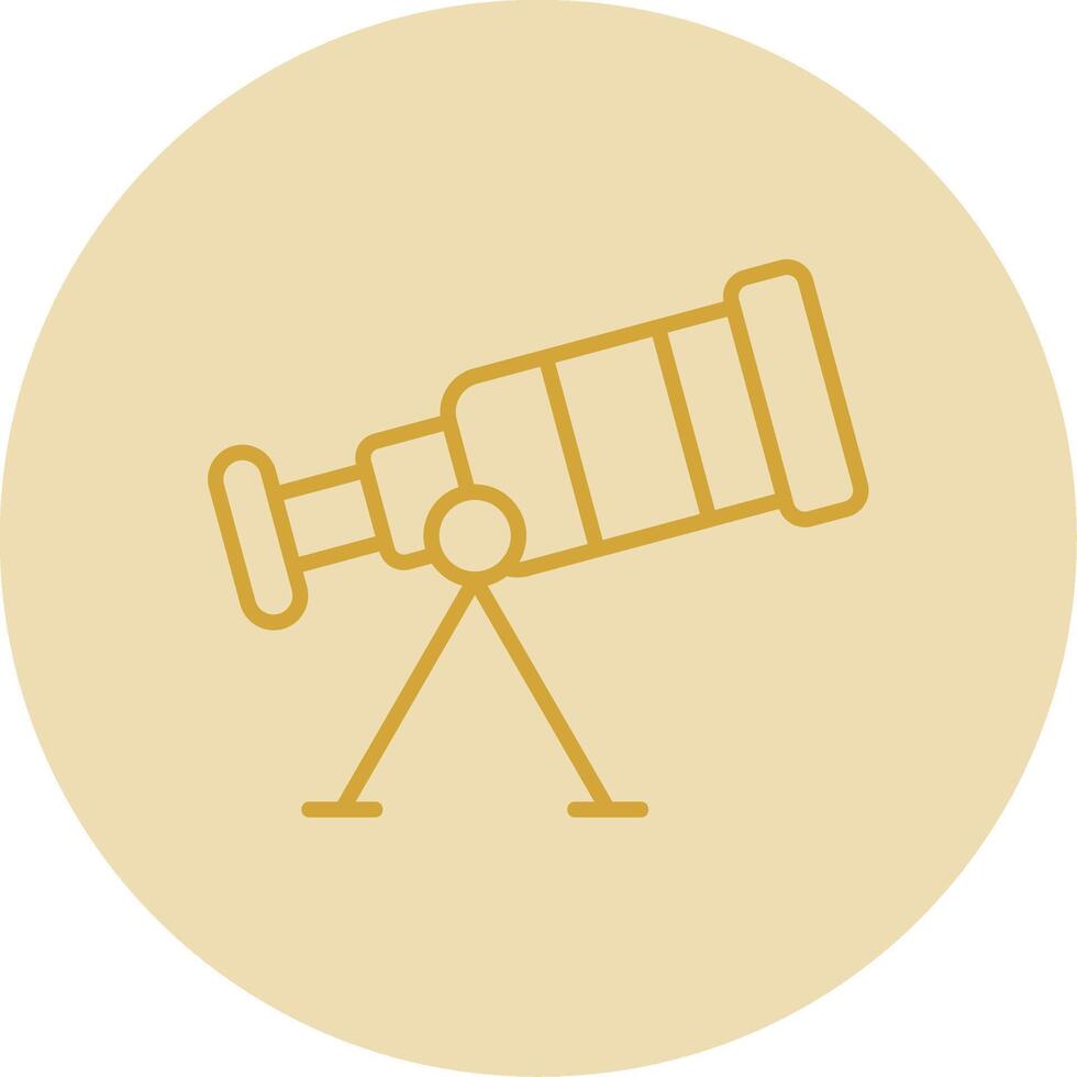 Telescope Line Yellow Circle Icon vector