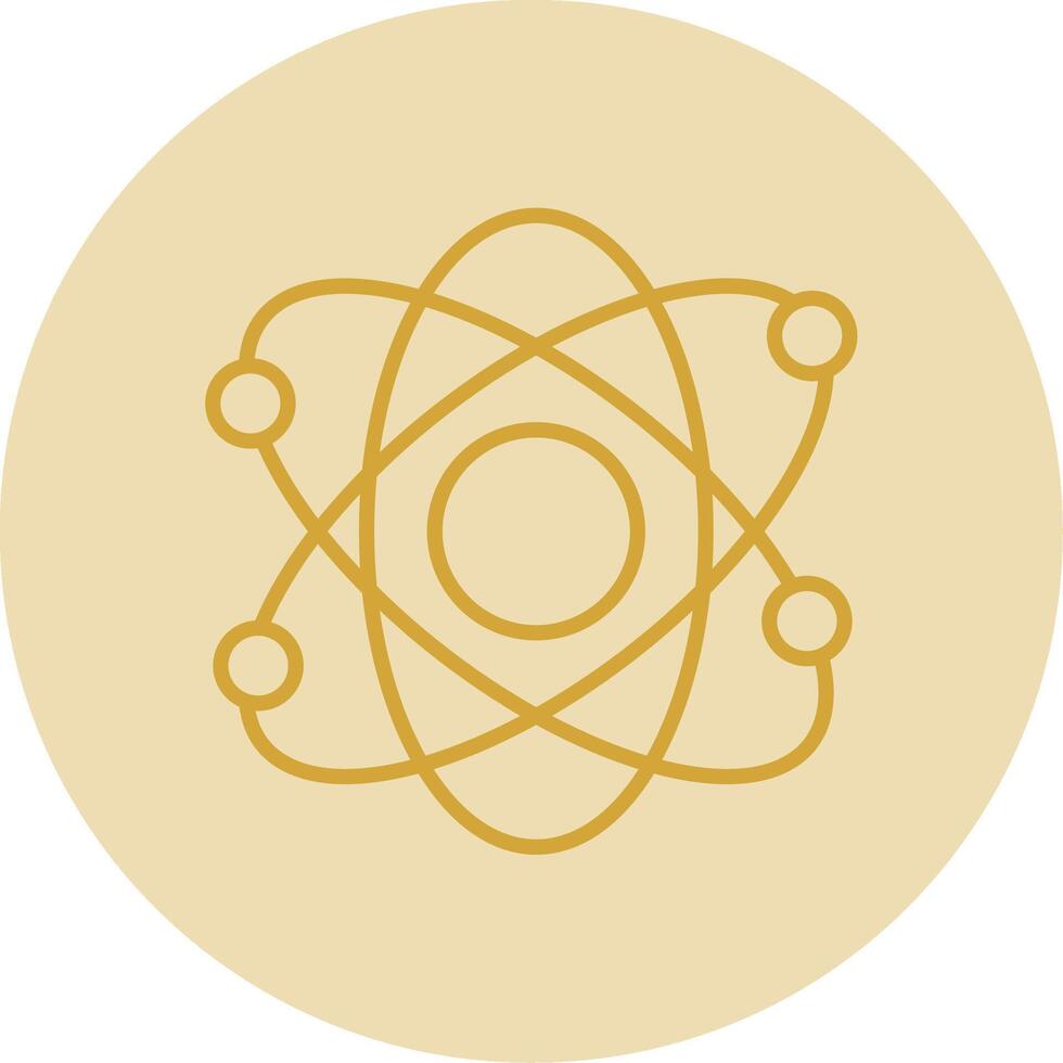 Atomic Line Yellow Circle Icon vector