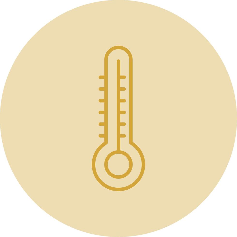 Thermometer Line Yellow Circle Icon vector