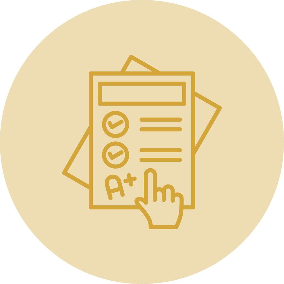 Exam Line Yellow Circle Icon vector