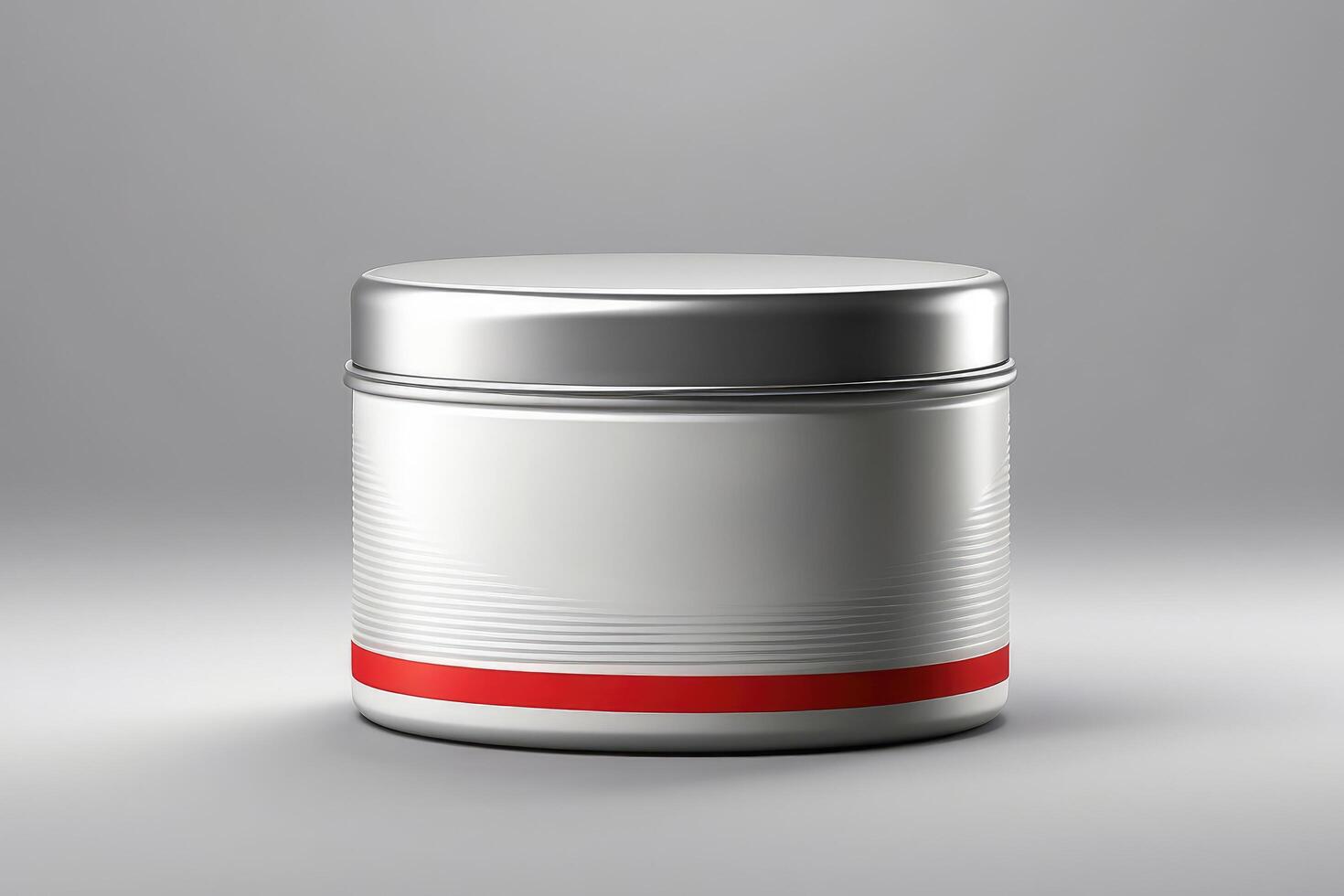 a jar with a red stripe on the side photo