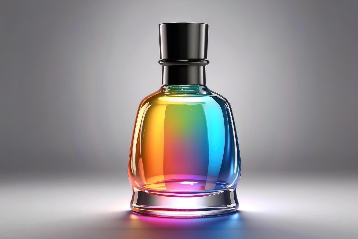 Luxurious Gradient Glass Cosmetic Bottle Mockup - Elegance Meets Modern Skincare Packaging photo