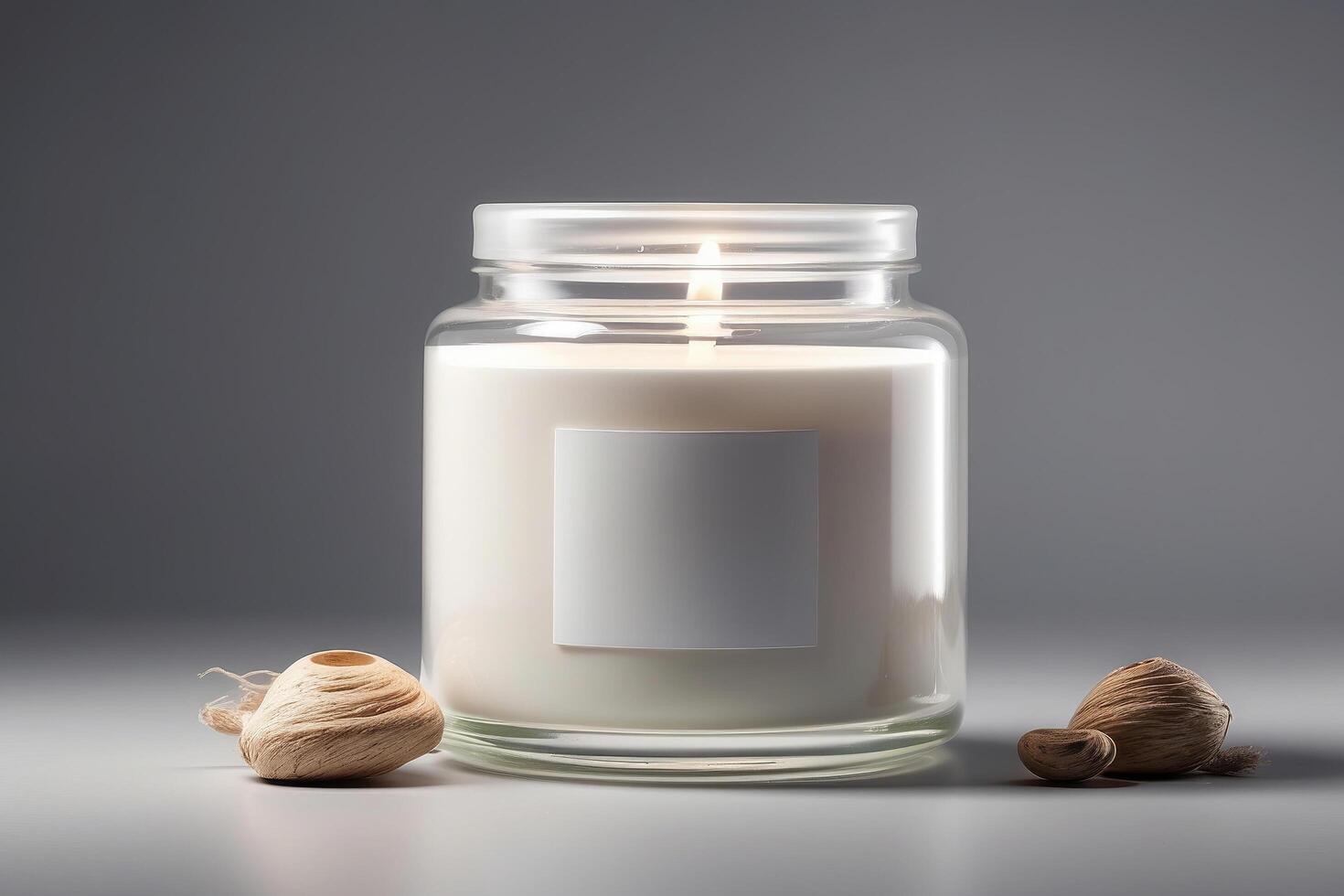Elegant Scented Soy Wax Candle Jar with Space for Branding photo