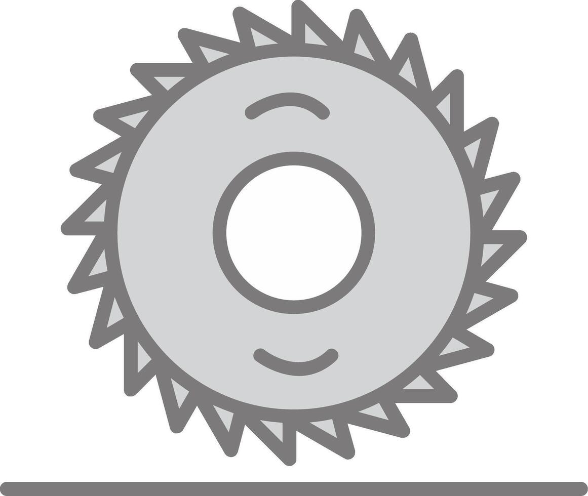 circular Sierra línea lleno ligero icono vector