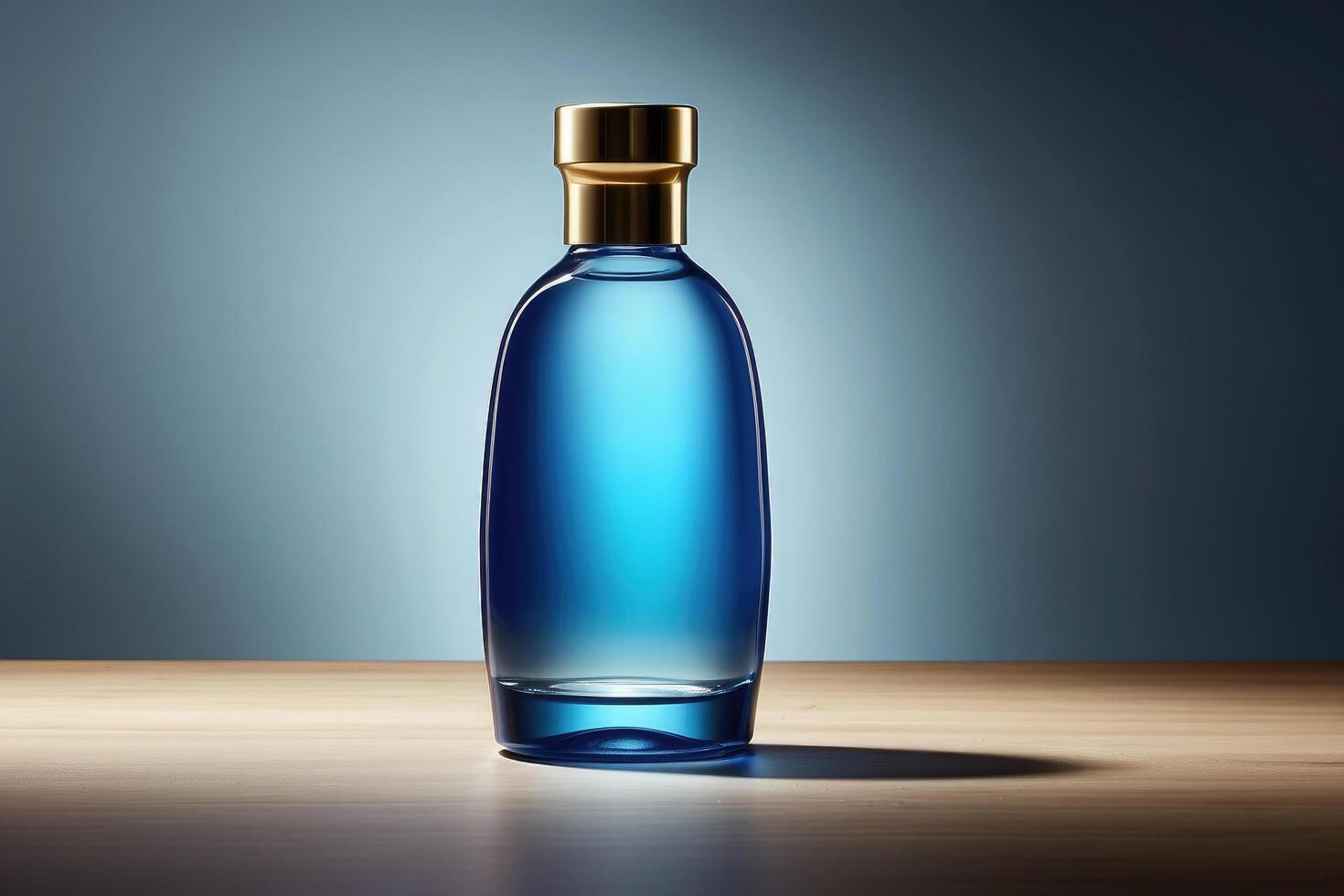 Luxury Blue Gradient Bottle with Golden Cap for Premium Skincare Brands