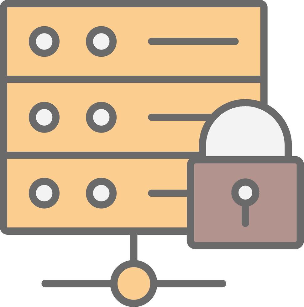 Server Protection Line Filled Light Icon vector