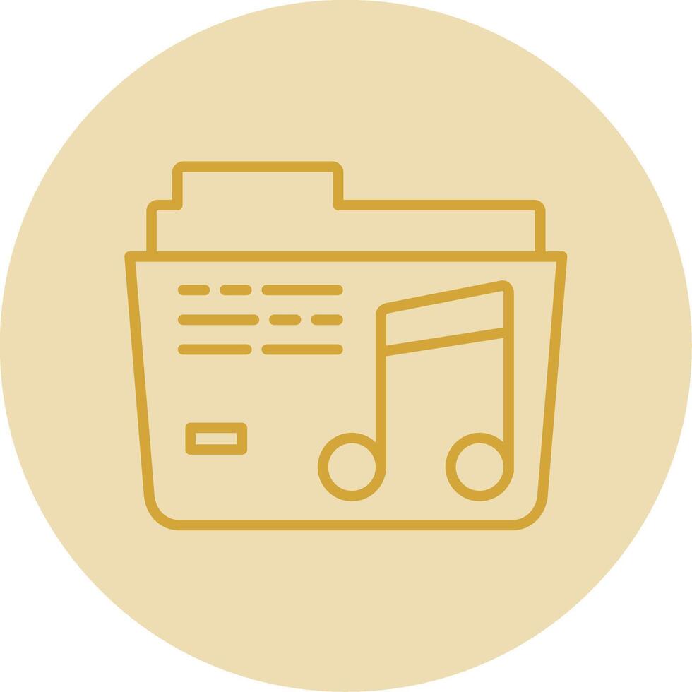 music Line Yellow Circle Icon vector