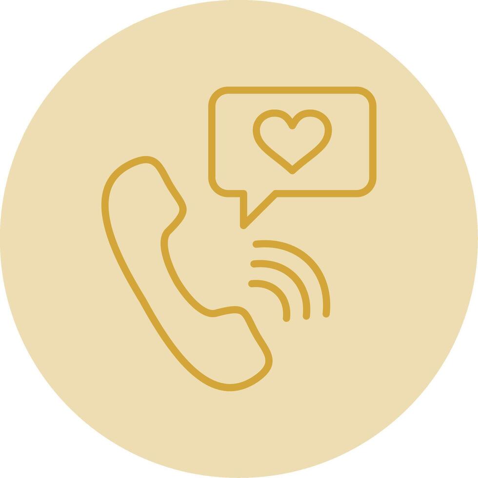 Telephone Line Yellow Circle Icon vector