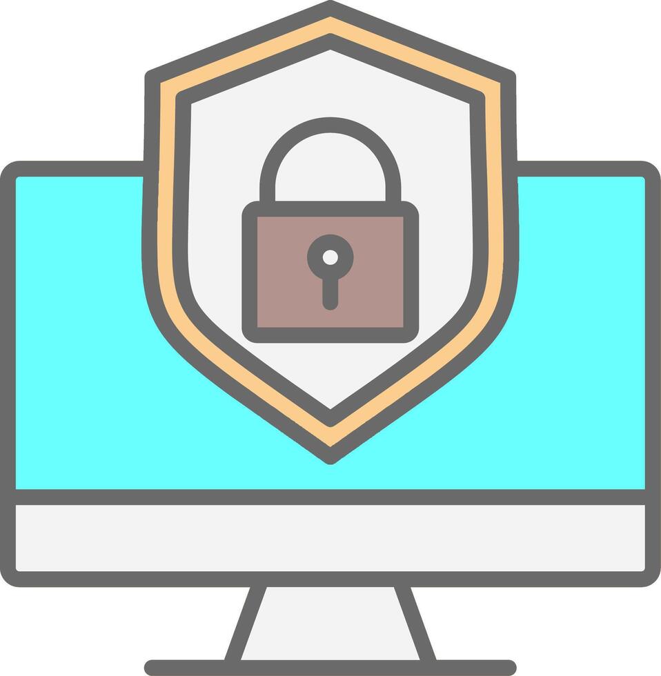 System Protection Line Filled Light Icon vector