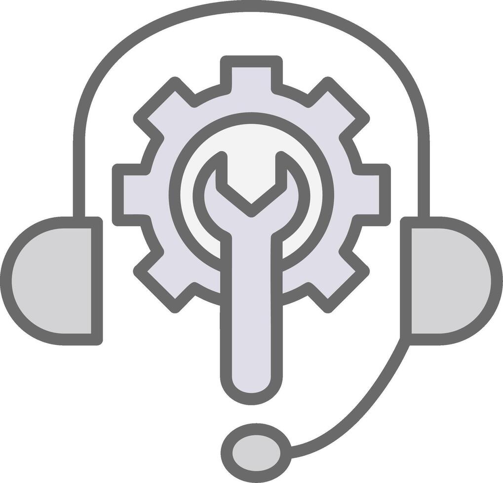 Tech Support Line Filled Light Icon vector