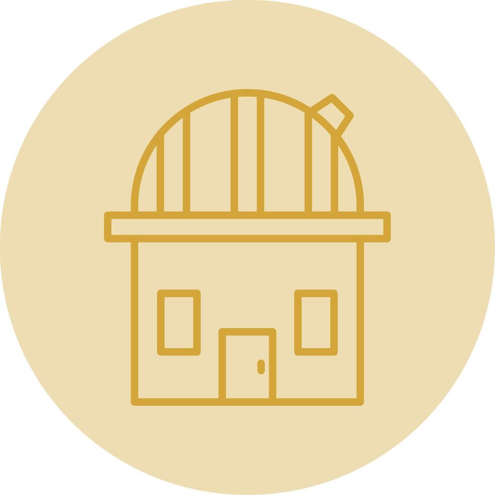 Observatory Line Yellow Circle Icon vector