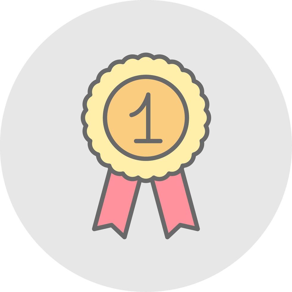 Badge Line Filled Light Icon vector